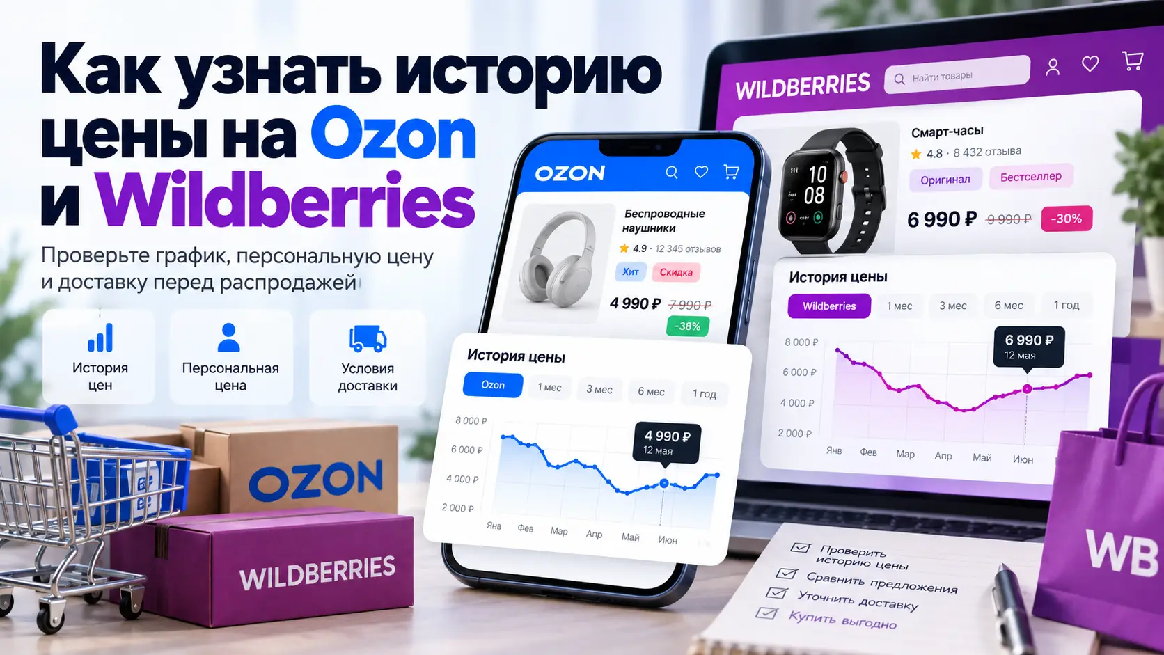 Как посмотреть историю цены на Ozon и Wildberries